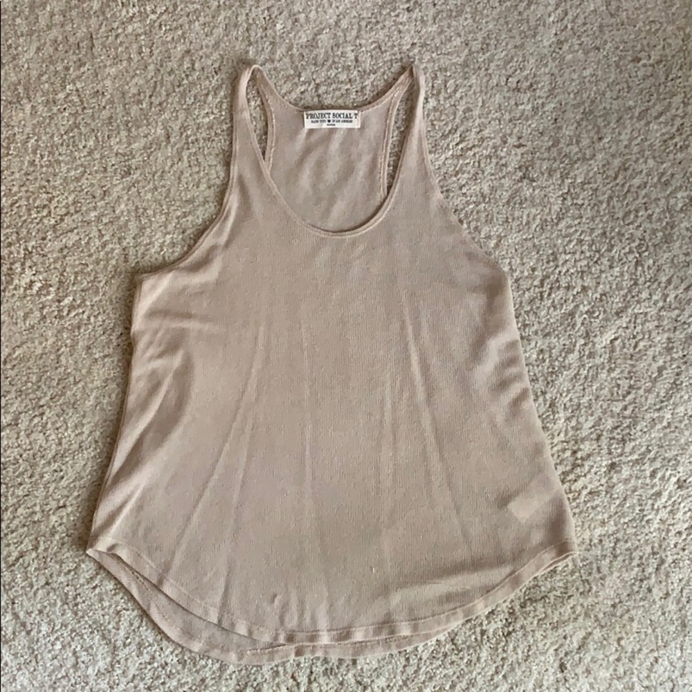 Tan Ribbed Tank Top